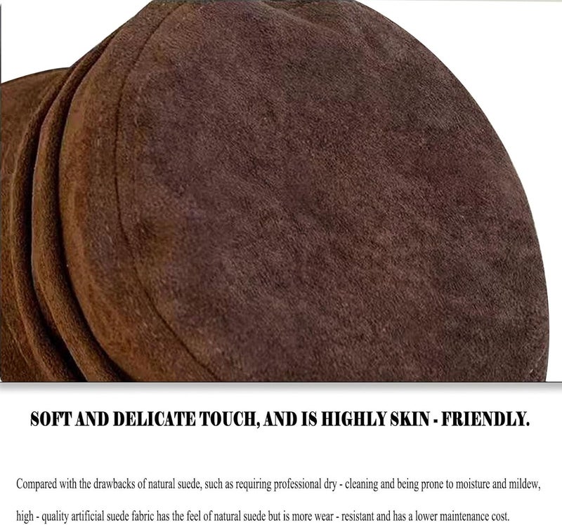 huablo Women's Suede Flat Top Newsboy Cap - Soft Brim & Hook - and - Loop Adjustment - Fall Winter Cabbie Paperboy Hats - Image 4